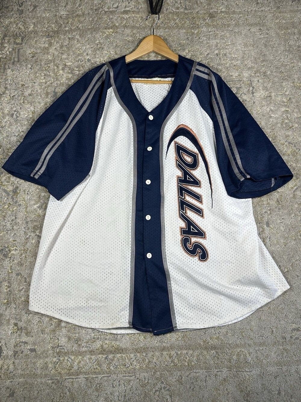 Vintage Weekend USA Dallas Baseball Jersey XXL Mesh Button Up Y2K Streetwear 90s